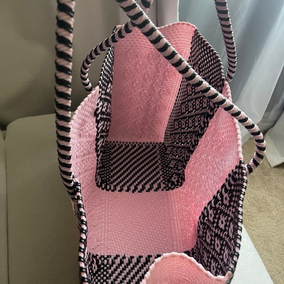 Handmade large woven plastic bag from Mexico summer bag - Picture 3 of 6